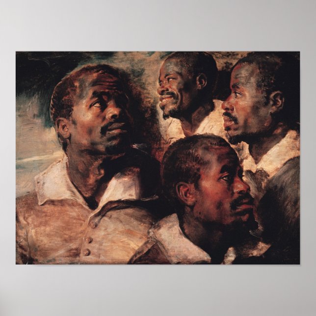 Studies of the Head of a Negro Poster (Front)