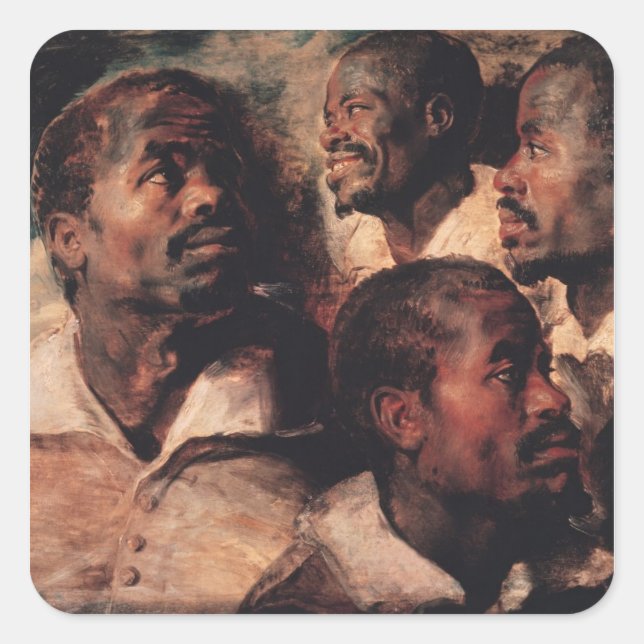 Studies of the Head of a Negro Square Sticker (Front)