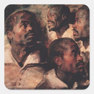 Studies of the Head of a Negro Square Sticker
