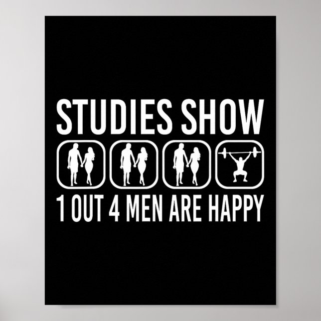 Studies Show Power Lifting Fitness Gym Bodybuildin Poster (Front)