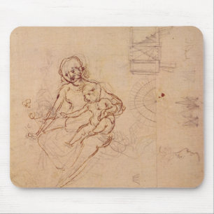 Studies Virgin and Child Heads Profile Machines Mouse Pad