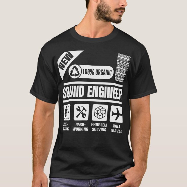 Studio Audio Engineer Travel Sound Guy Tech  T-Shirt (Front)