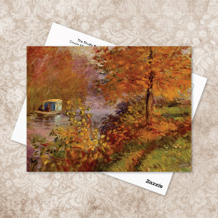 Studio Boat Autumn Claude Monet Postcard