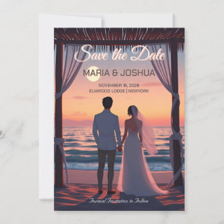 Studio Ghibli Style Save the Date Invitation