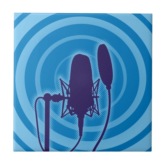 Studio Microphone Ceramic Tile (Front)