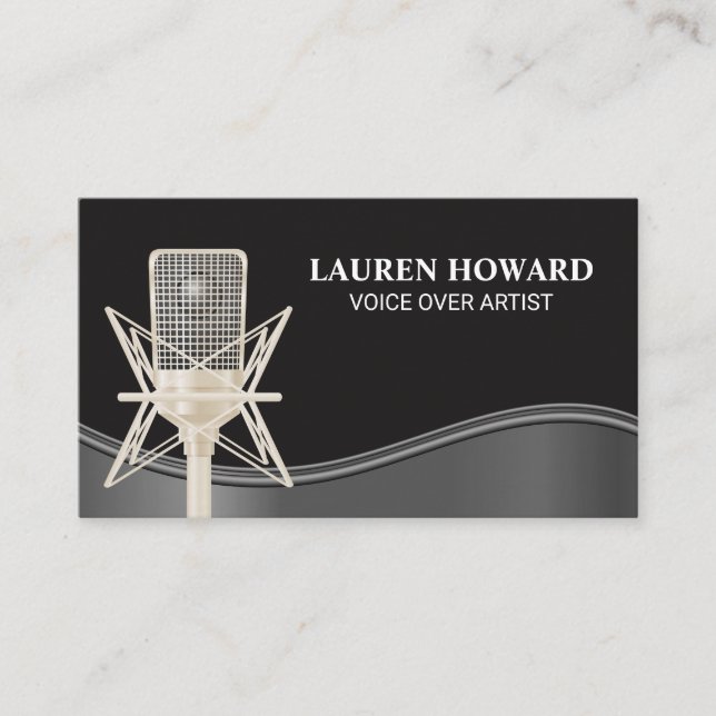 Studio Microphone | Sound Engineer Singer Business Card (Front)