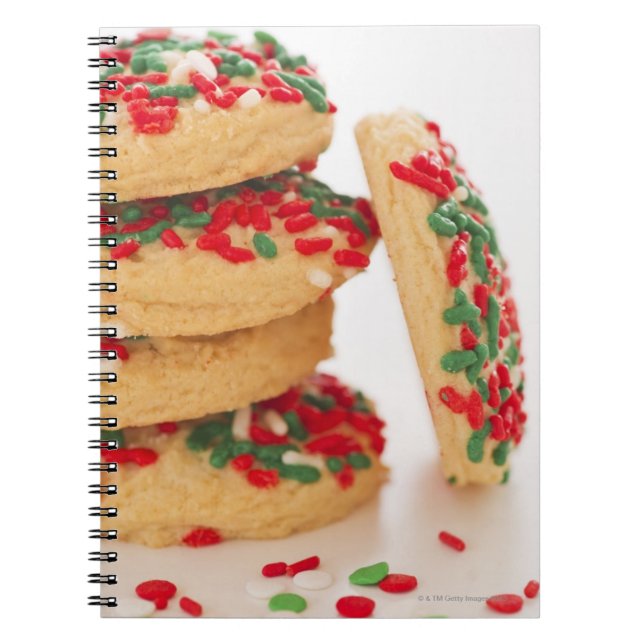 Studio Shot of christmas cookies with sprinkles Notebook (Front)