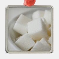 Studio shot of sugar cubes in bowl