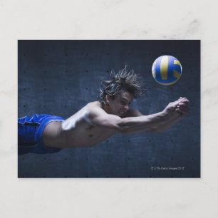 Studio shot of volleyball player playing 2 postcard