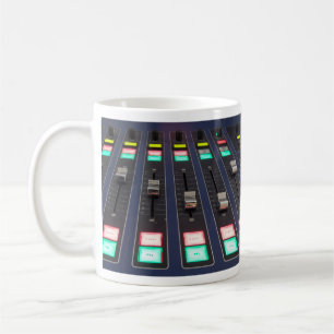 Studio Sound Mixer Panel Closeup Coffee Mug