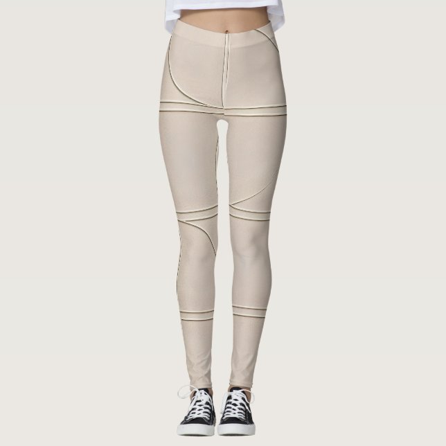 Studio to Street Minimal Pattern | Modern  Leggings (Front)