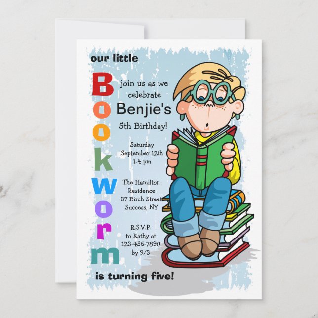 Studious Boy Invitation (Front)