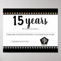 Studs universal employee anniversary certificate