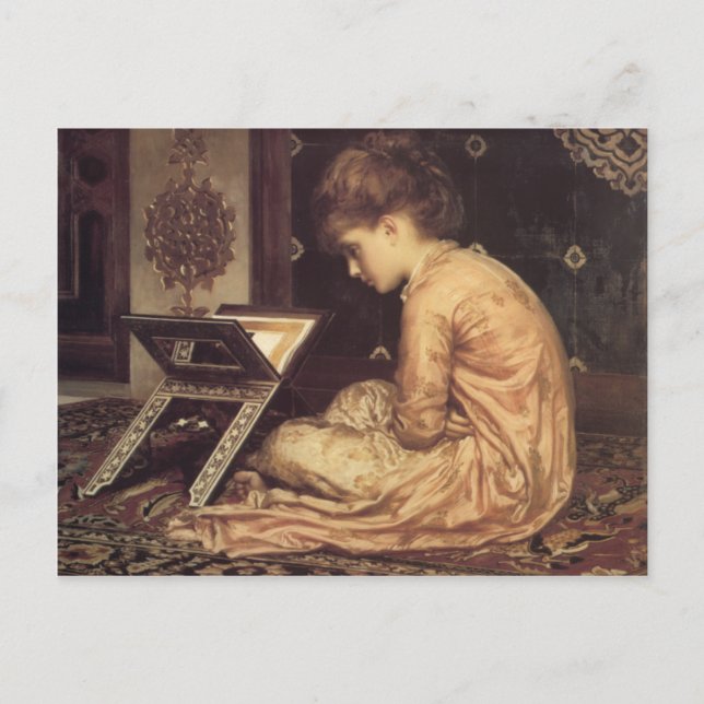Study At a Reading Desk - Lord Frederick Leighton Postcard (Front)