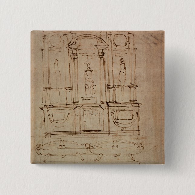 Study for a double tomb 15 cm square badge (Front)
