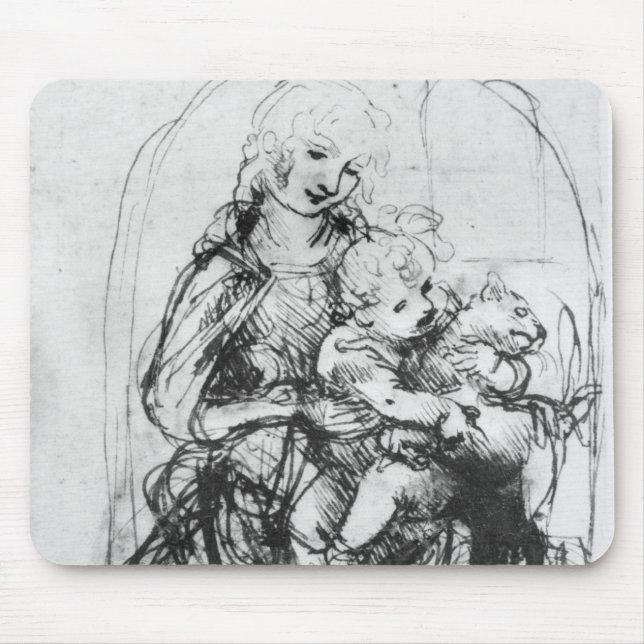 Study for a Madonna with a Cat, c.1478-80 Mouse Pad (Front)