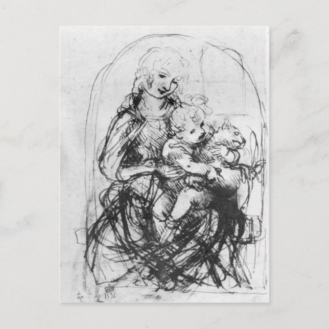 Study for a Madonna with a Cat, c.1478-80 Postcard (Front)