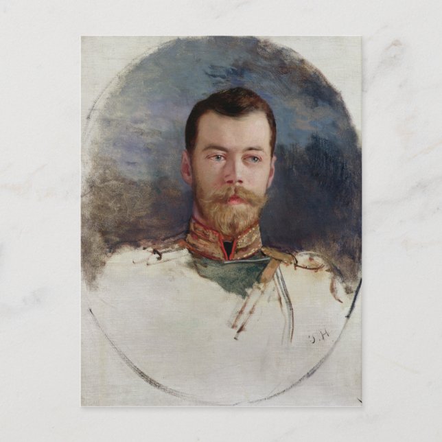 Study for a portrait of Tsar Nicholas II  1898 Postcard (Front)