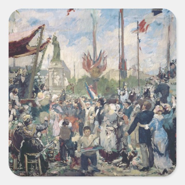 Study for 'Le 14 Juillet 1880', 1880-84 Square Sticker (Front)