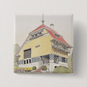 Study for Olbrich's House, Darmstadt, from 'Archit 15 Cm Square Badge