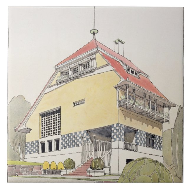 Study for Olbrich's House, Darmstadt, from 'Archit Tile (Front)