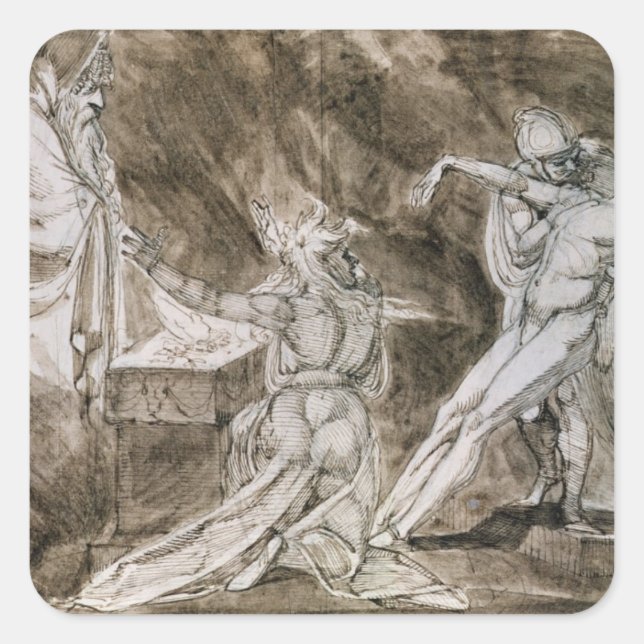 Study for "Saul and the Witch of Endor" Square Sticker (Front)