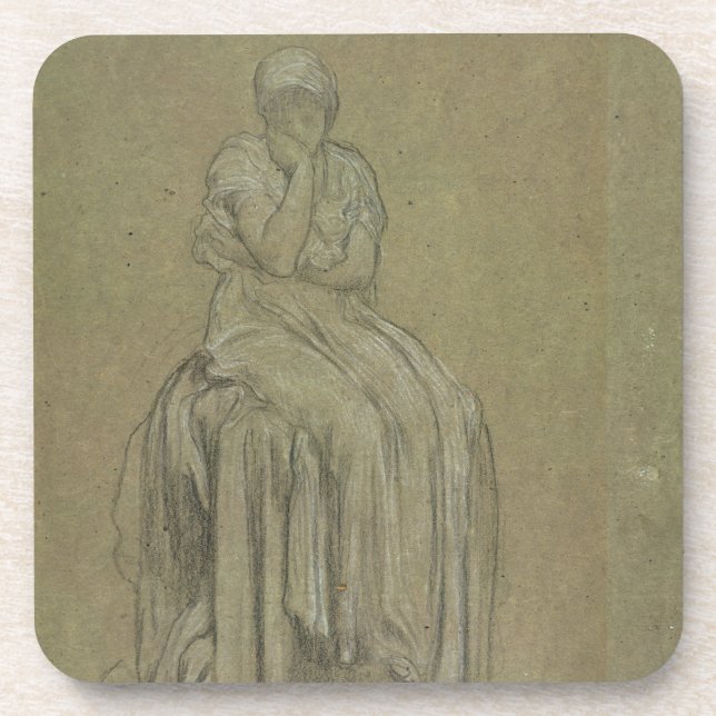 Study for Solitude, c.1890 (chalk on paper) Coaster (Front)