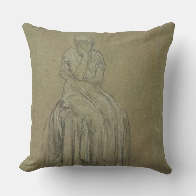 Study for Solitude, c.1890 (chalk on paper) Cushion (Front)