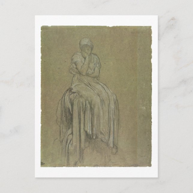 Study for Solitude, c.1890 (chalk on paper) Postcard (Front)