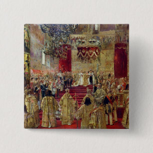 Study for the Coronation of Tsar Nicholas II 15 Cm Square Badge