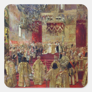 Study for the Coronation of Tsar Nicholas II Square Sticker