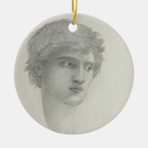 Study for the Head of Perseus (pencil on paper) Ceramic Ornament