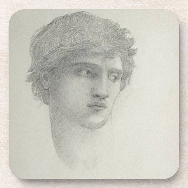 Study for the Head of Perseus (pencil on paper) Coaster (Front)