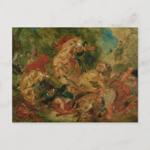 Study for The Lion Hunt, 1854 Postcard