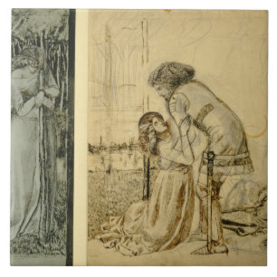 Study for the painted panels on the St. George Cab Ceramic Tile