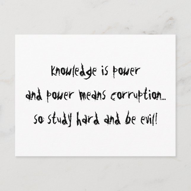 Study Hard Postcard (Front)