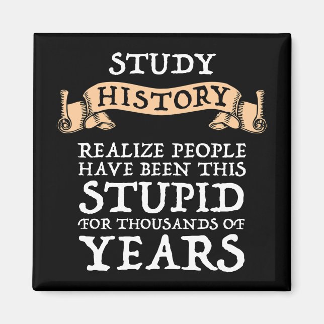 Study History - Realise People Have Been Stupid Magnet (Front)