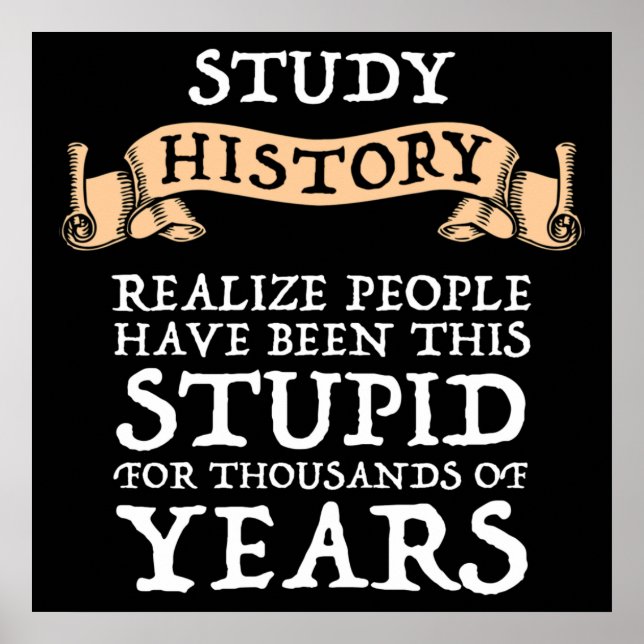 Study History - Realise People Have Been Stupid Poster (Front)