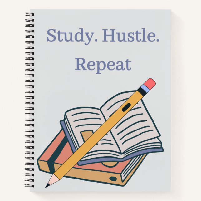 Study. Hustle. Repeat. – Custom Spiral Notebook (Front)