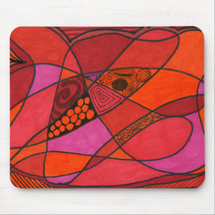 "Study in Reds" Abstract Design Mousepad