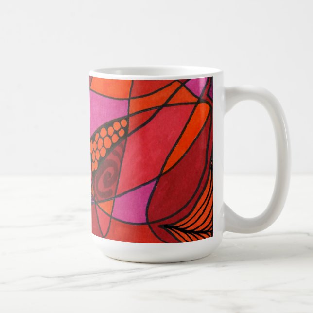 "Study in Reds" Abstract Design Mug (Right)