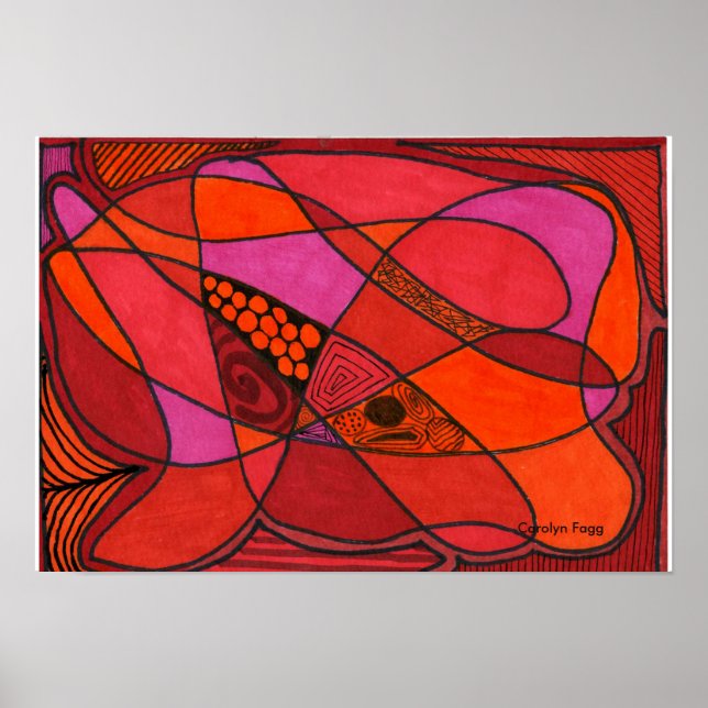 "Study in Reds" Design by Carolyn Fagg Poster (Front)