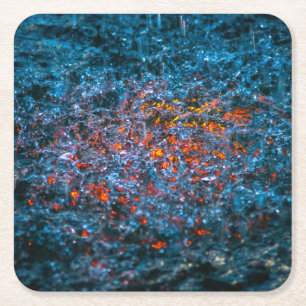 Study In Watercolor - Orange Square Paper Coaster