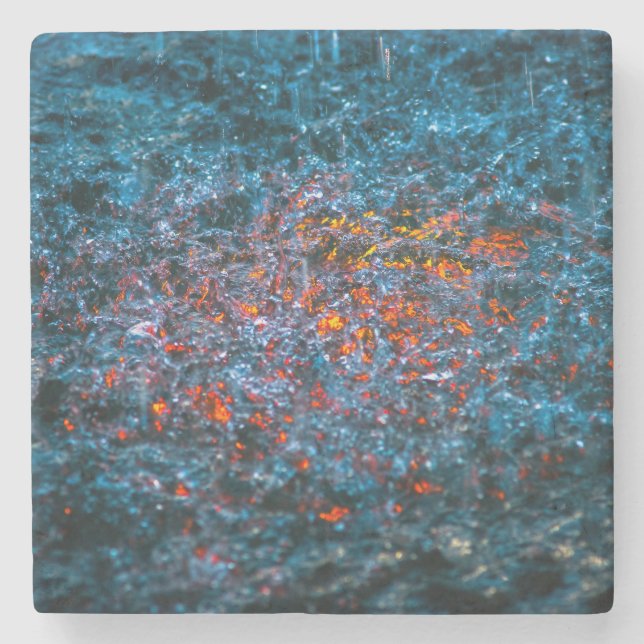 Study In Watercolor - Orange Stone Coaster (Front)