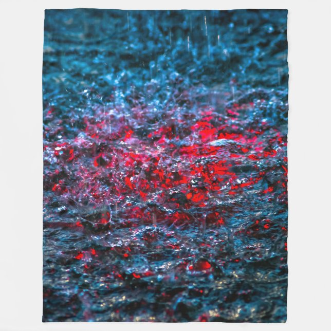 Study In Watercolor - Red Fleece Blanket (Front)