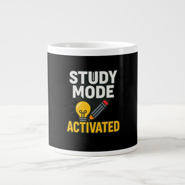 Study Mode Activated • Focused Large Coffee Mug (Front)
