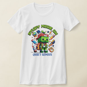 Study Mode On Gamer Pixel Art Boy - Quiet Genius  T-Shirt