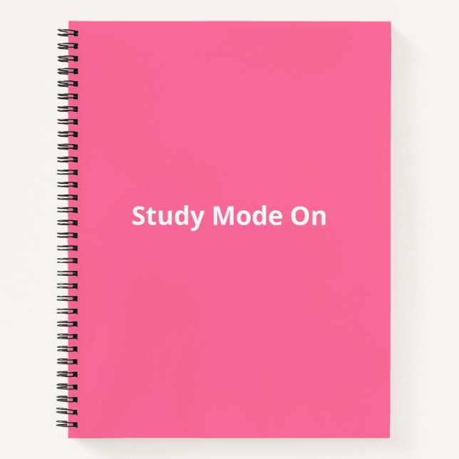 “Study Mode On” Pink Student Notebook (Front)