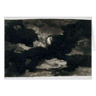 Study of a Clouded Moonlit Sky (black wash on laid
