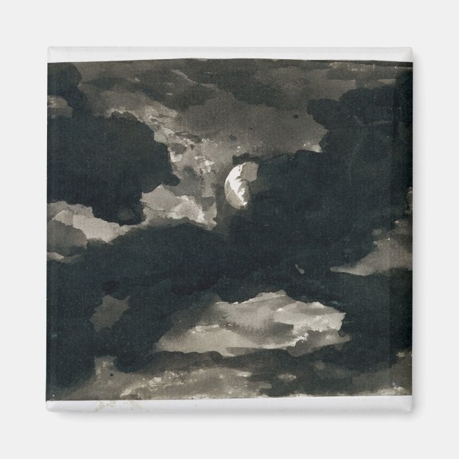 Study of a Clouded Moonlit Sky (black wash on laid Magnet (Front)